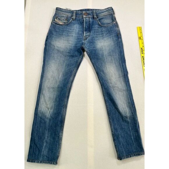 Diesel Jeans Mens 29 Larkee Relaxed Button Fly Straight Blue Denim 0885v